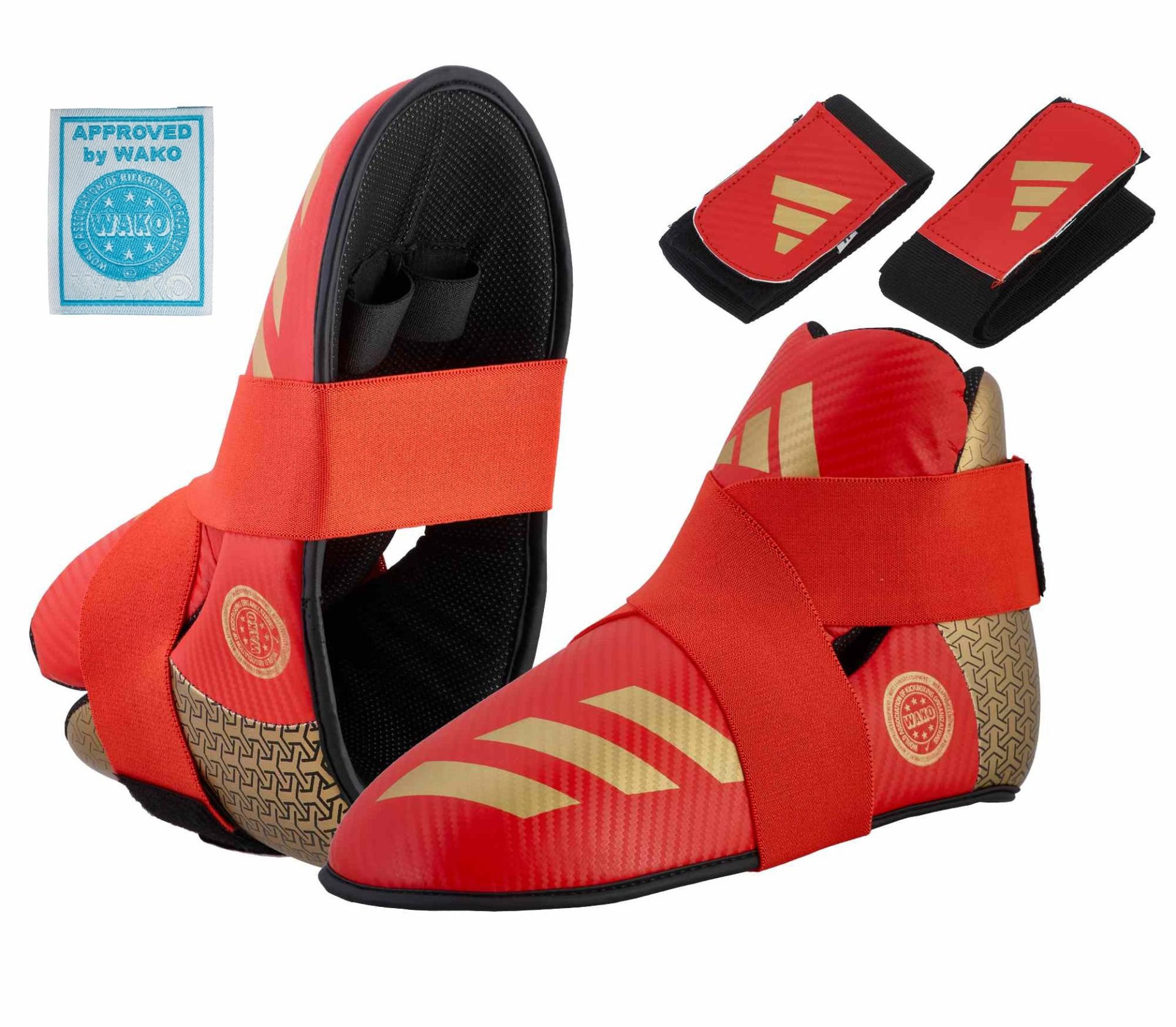 Element 1 von 10 (Bild) – Adidas Pro Kickboxing Fußschutz Red/Gold